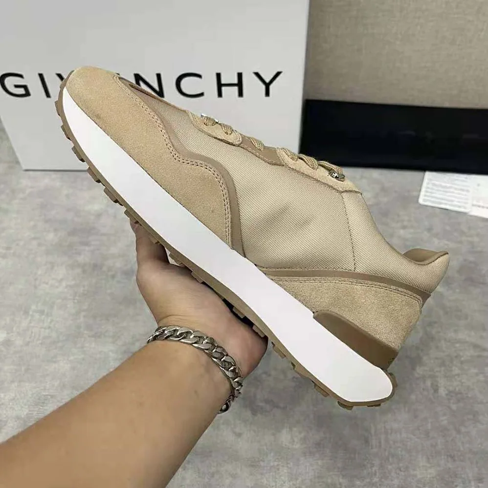 Givenchy GIV Runner Sneakers in Suede Leather and Nylon for Men in Beige Givenchy GIV Runner Sneakers in Suede Leather and Nylon for Men in Beige