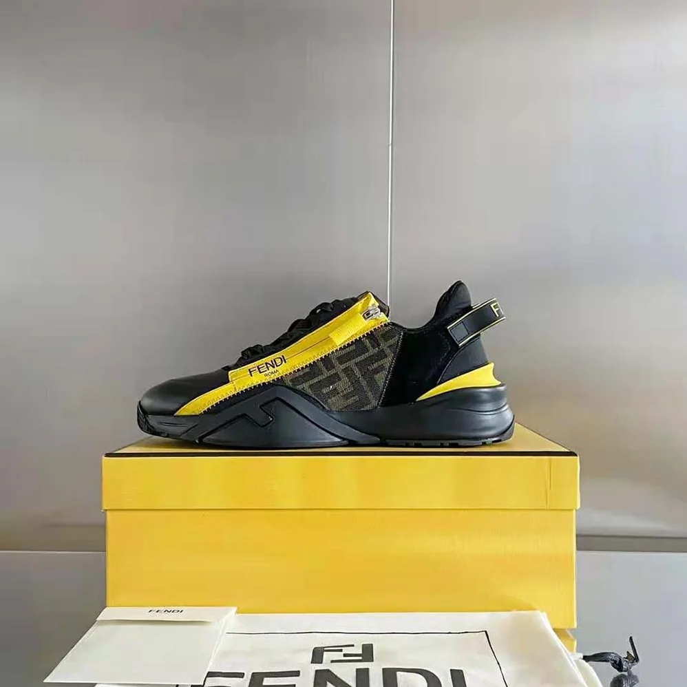 Fendi Flow Black Leather Low for Men in Tops Fendi Flow Black Leather Low for Men in Tops