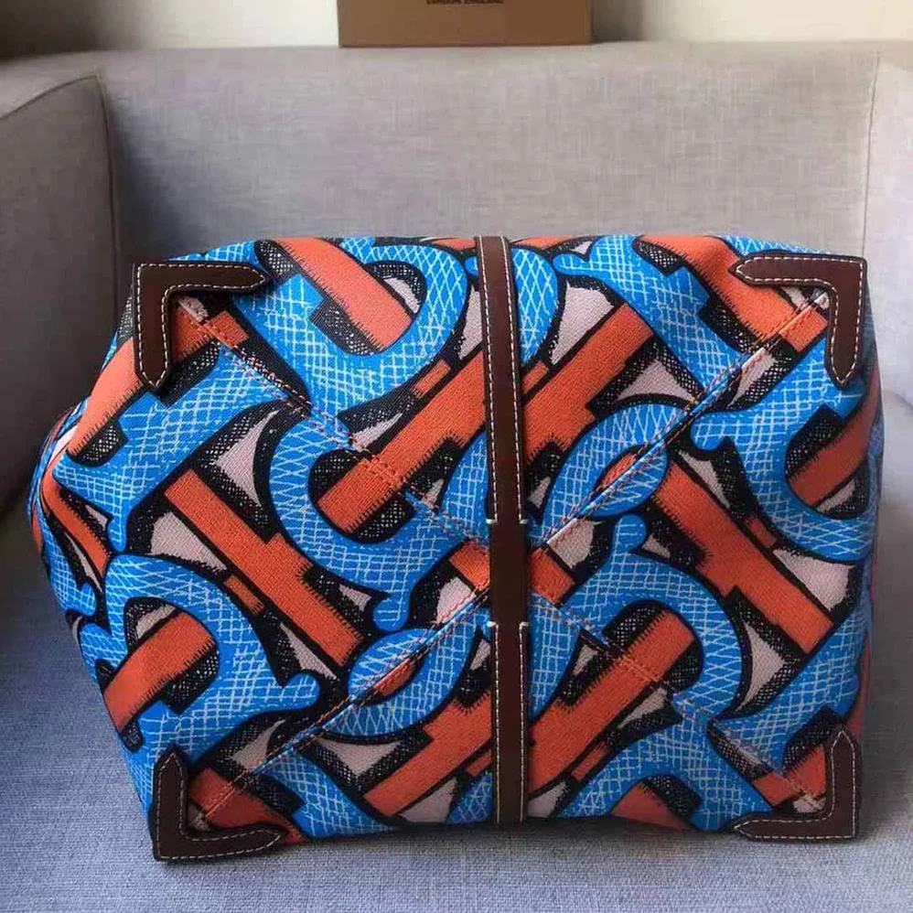 Burberry Mini Monogram Print E-canvas Beach Tote for Women in Orange