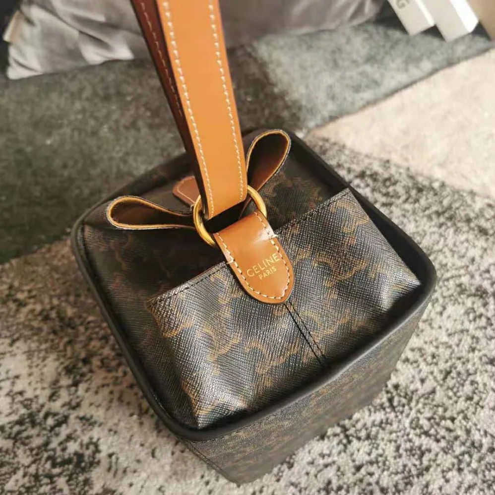 Celine Strap Box in Triomphe Canvas and Calfskin for Women Celine Strap Box in Triomphe Canvas and Calfskin for Women