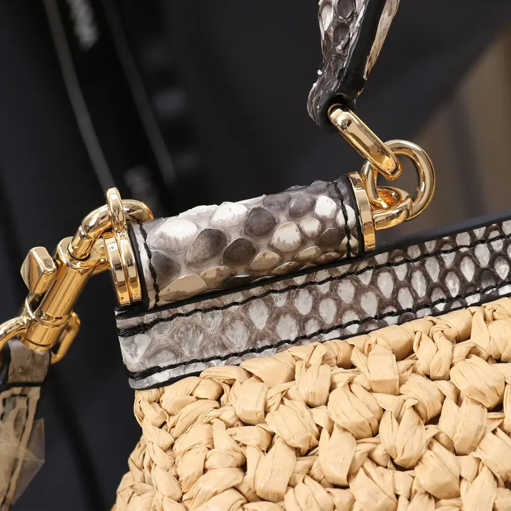 Dolce Gabbana D&G Small Sicily Handbag in Crochet Raffia for Women