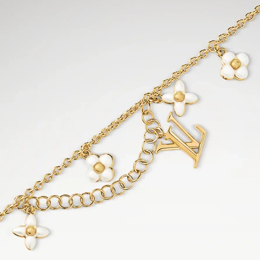 Louis Vuitton LV Floragram Bracelet White Gold Hardware