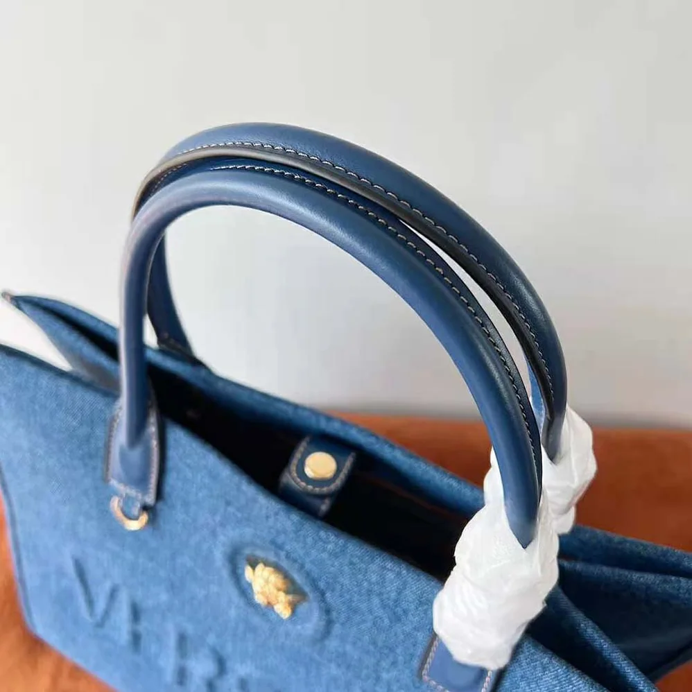 Versace La Medusa Denim Large Tote Bag for Women in Blue Versace La Medusa Denim Large Tote Bag for Women in Blue