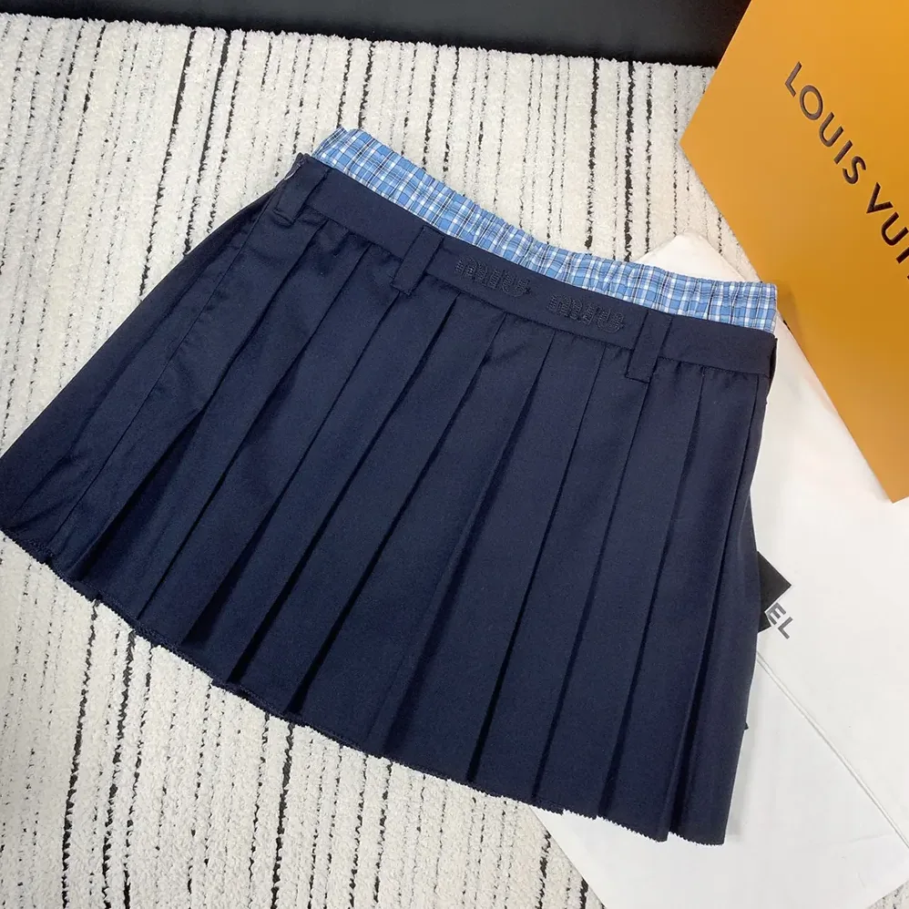 Miu Miu Pleated Batavia Miniskirt for Women Miu Miu Pleated Batavia Miniskirt for Women