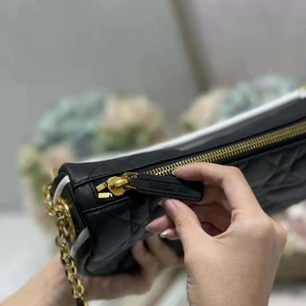 Dior Medium Dior Vibe Hobo Bag Black Cannage Lambskin for Women Dior Medium Dior Vibe Hobo Bag Black Cannage Lambskin for Women