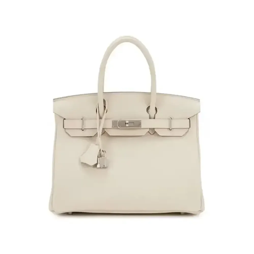 Hermes Birkin 30 Bag in Epsom Leather with Silver Hardware in White/Silver Hermes Birkin 30 Bag in Epsom Leather with Silver Hardware in White/Silver