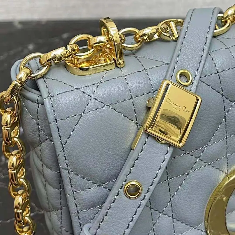 Dior Small Dior Caro Bag Cloud Blue Supple Cannage Calfskin for Women