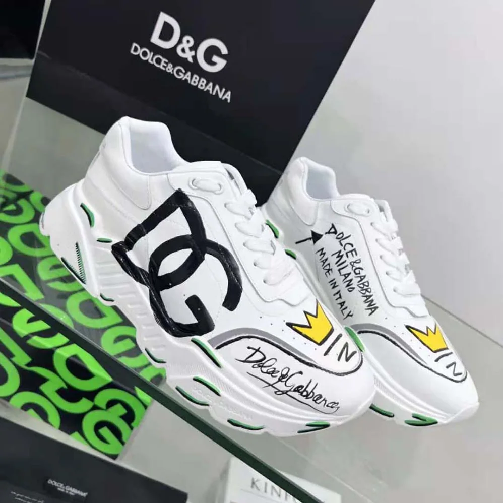 Dolce Gabbana D&G Calfskin Nappa Daymaster Sneakers for Unisex in White Dolce Gabbana D&G Calfskin Nappa Daymaster Sneakers for Unisex in White