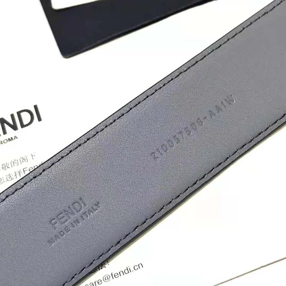 Fendi Gray Leather Belt for Women