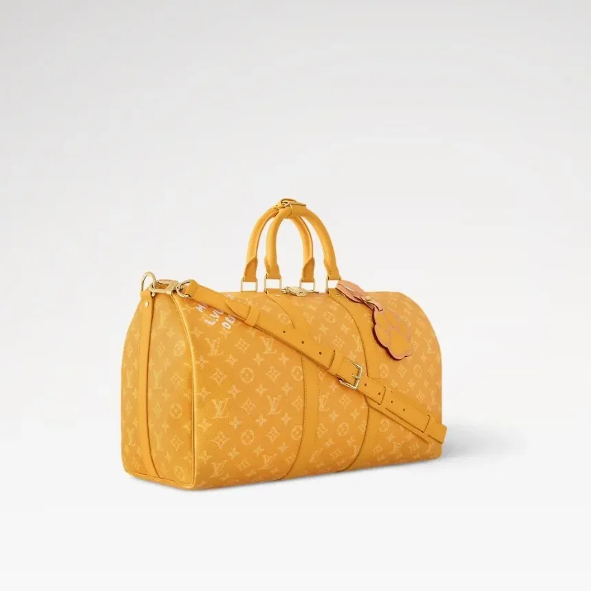 Louis Vuitton Keepall Bandouliere 45 Travel Bag in Yellow Gold Hardware