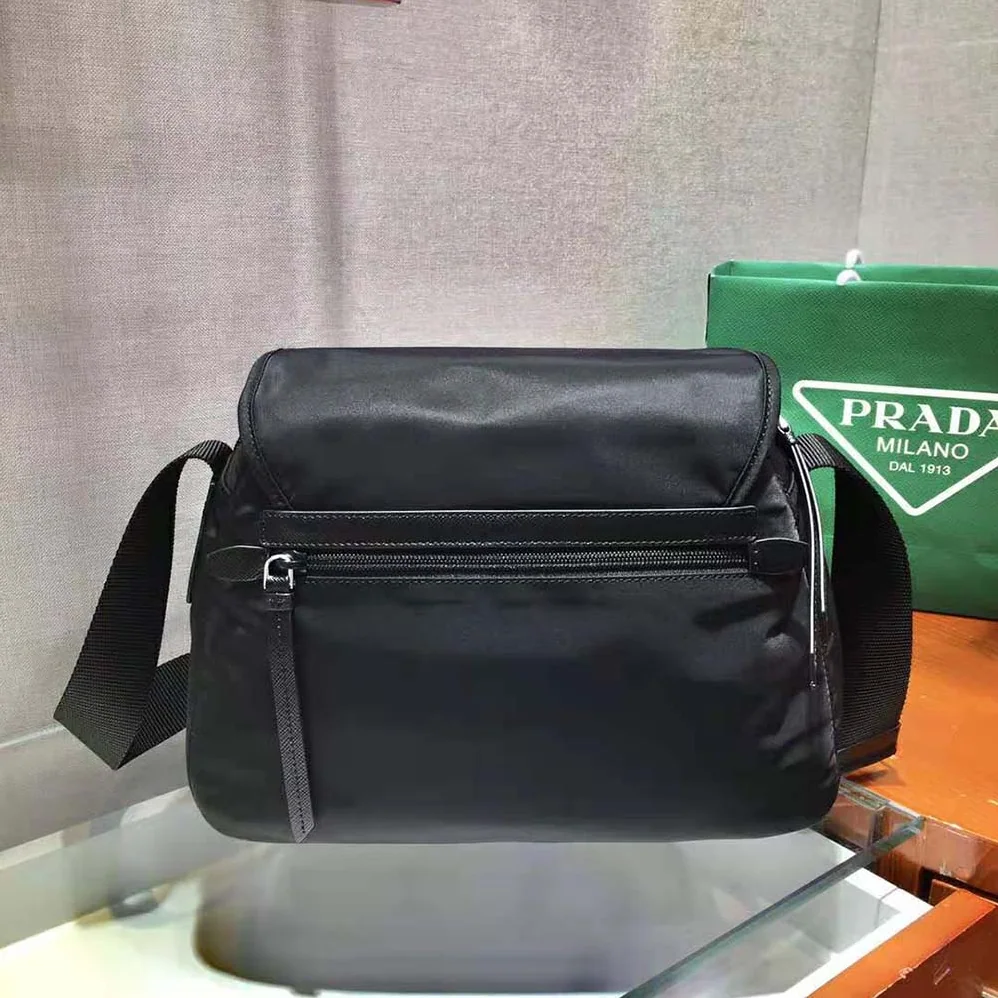 Prada Nylon Shoulder Bag for Women in Black