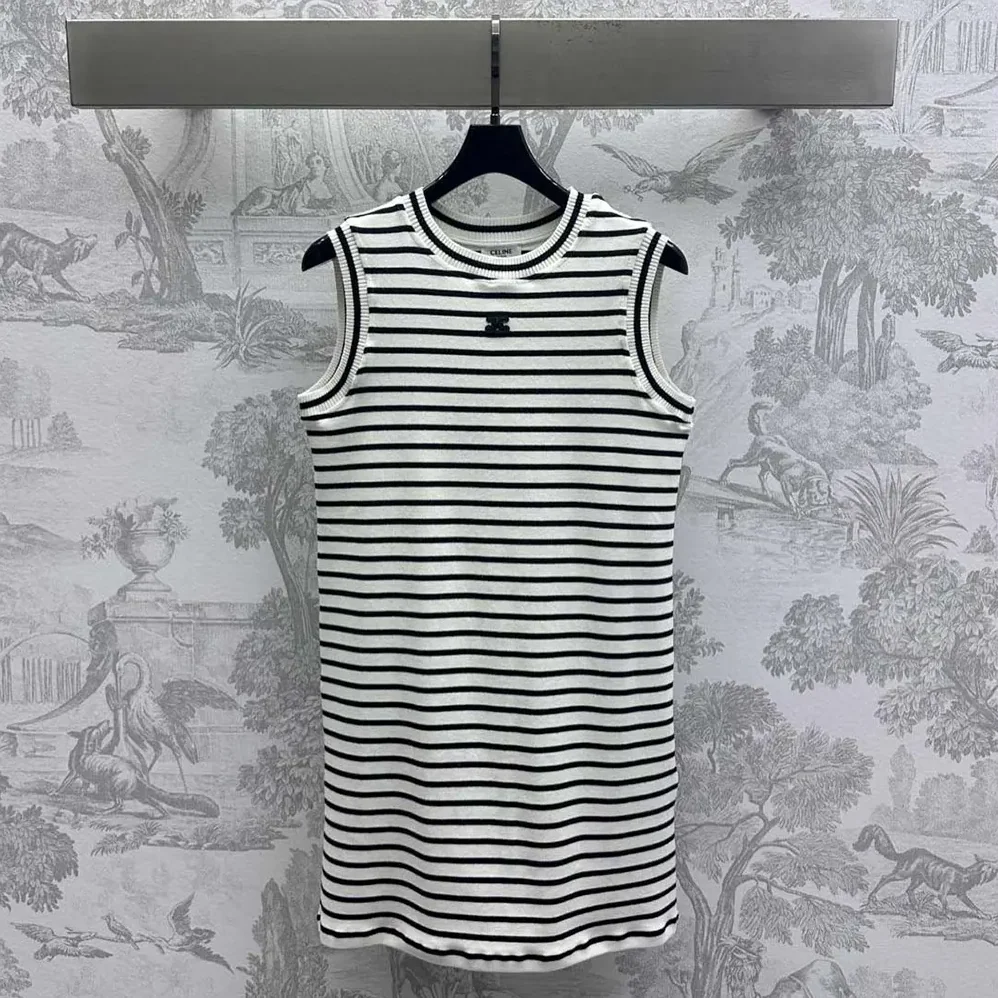 Celine Triomphe Mariniere Mini Dress in Wool for Women
