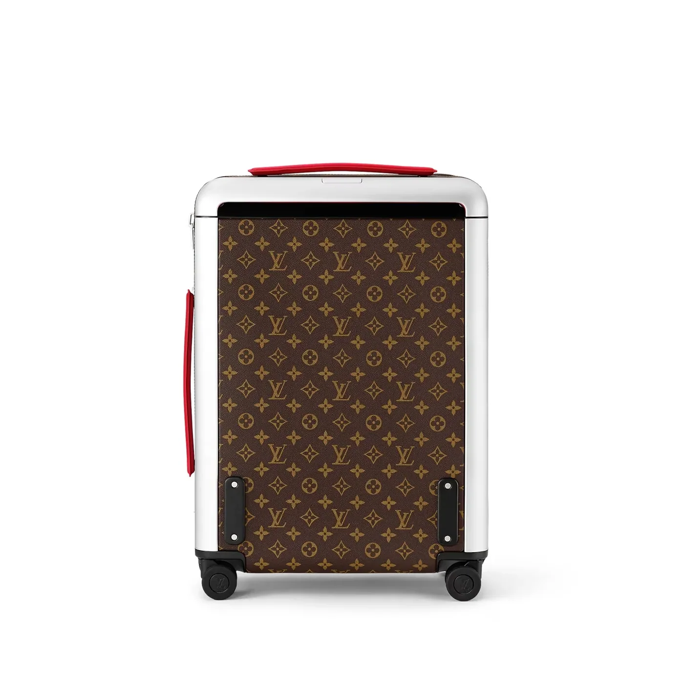 Louis Vuitton Horizon 55 Suitcase in Brown/ Red Silver Hardware