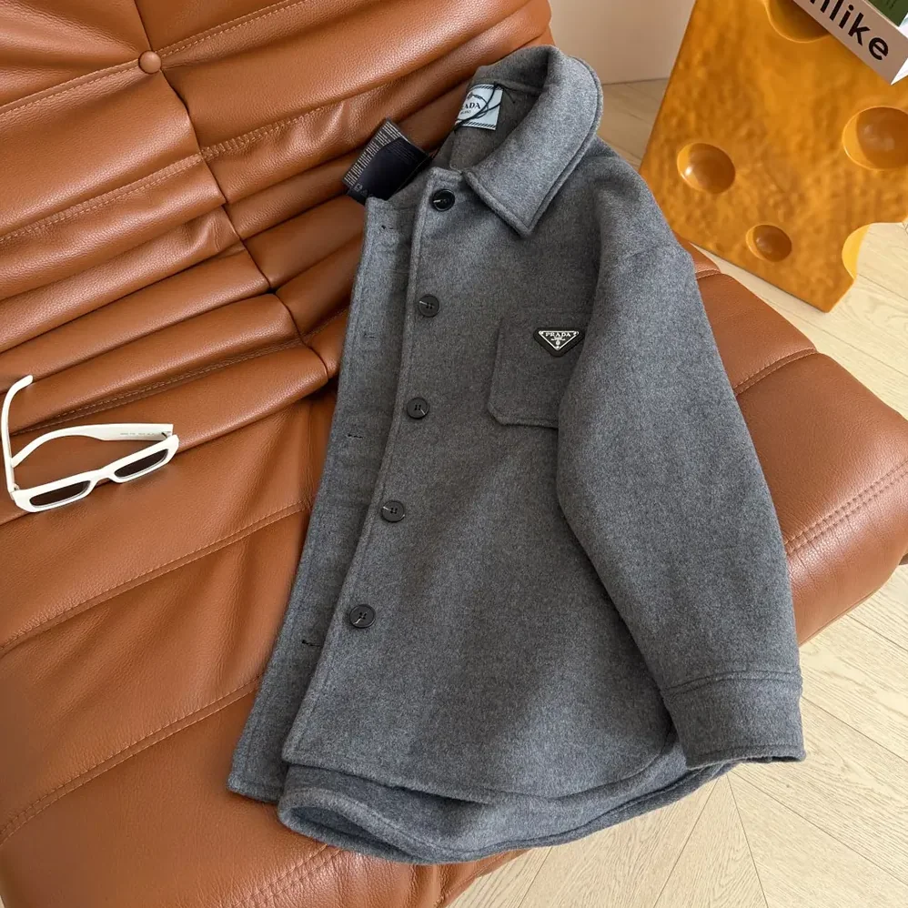 Prada Single-Breasted Double Cashwool Caban Jacket for Women Prada Single-Breasted Double Cashwool Caban Jacket for Women