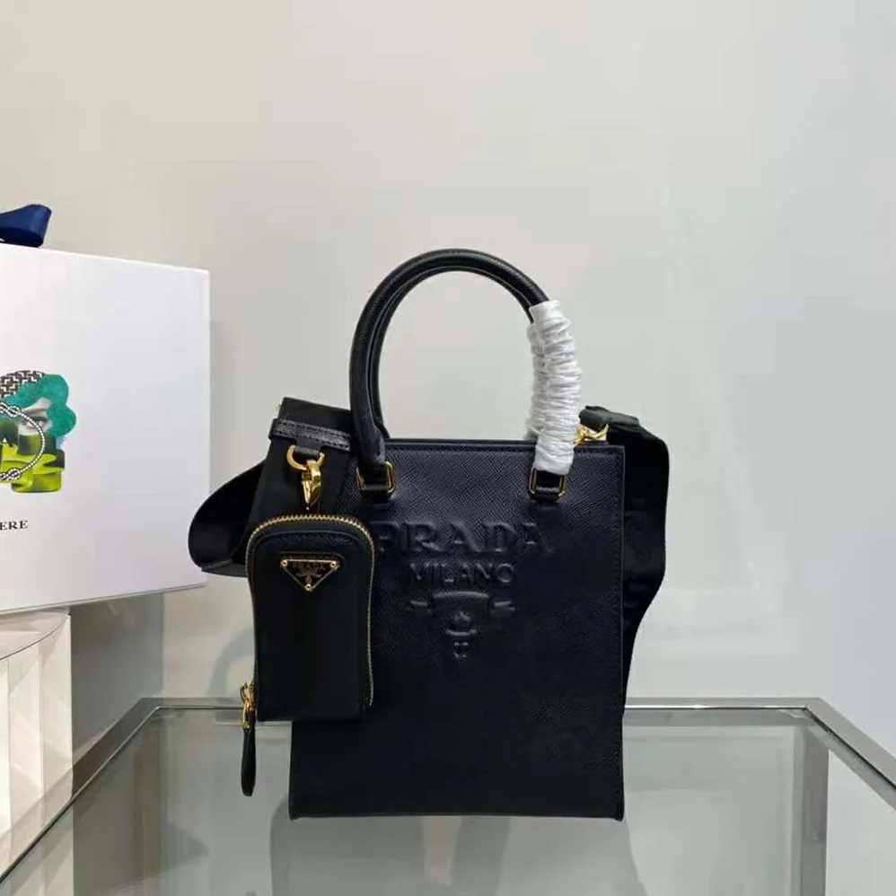 Prada Small Saffiano Leather Handbag for Women in Black Prada Small Saffiano Leather Handbag for Women in Black