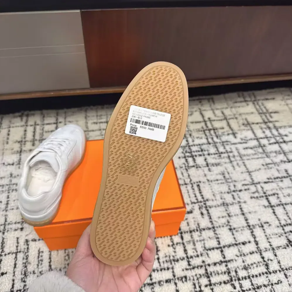 Hermes Match Sneaker in Sport Goatskin and Calfskin for Unisex in White