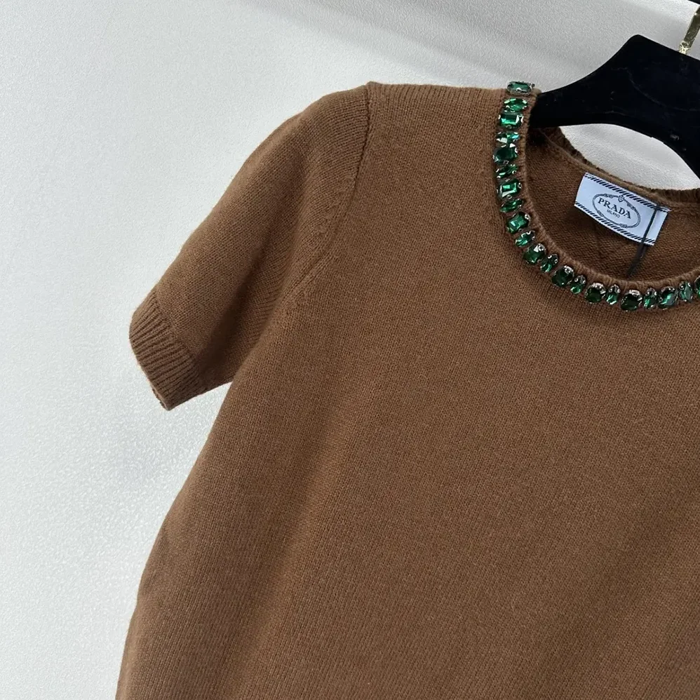 Prada Wool And Cashmere Crew for Women in Neck Sweater