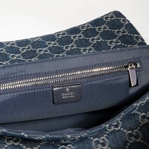 Gucci Madison Medium Shoulder Bag in Dark Blue Palladium Hardware