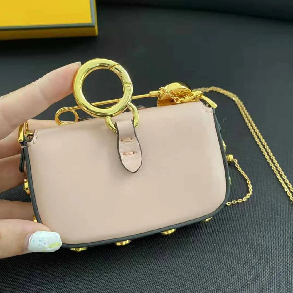 Fendi Nano Baguette Charm Fendace Pink Leather Charm for Women Fendi Nano Baguette Charm Fendace Pink Leather Charm for Women