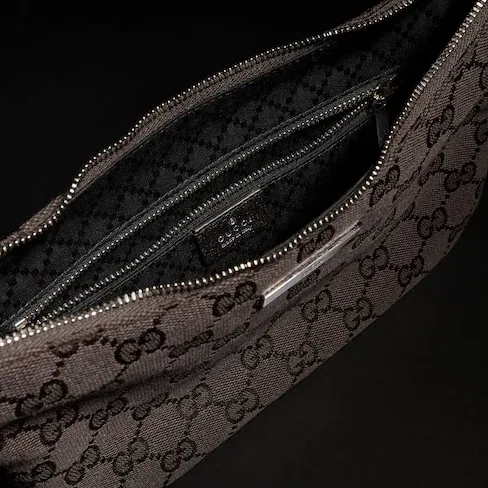 Gucci Lady Lunetta Small Shoulder Bag in Dark Brown Palladium Hardware Gucci Lady Lunetta Small Shoulder Bag in Dark Brown Palladium Hardware