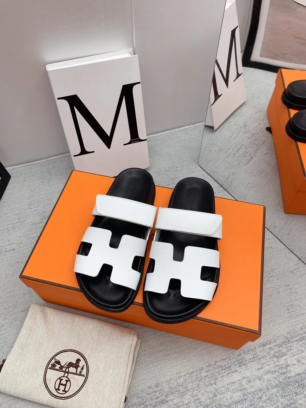Hermes Chypre Sandal White Hermes Chypre Sandal White