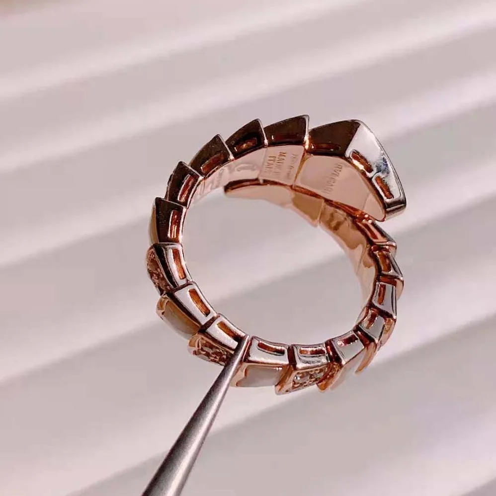 Bvlgari Serpenti Viper One-Coil Ring in 18 KT Rose Gold for Women Bvlgari Serpenti Viper One-Coil Ring in 18 KT Rose Gold for Women