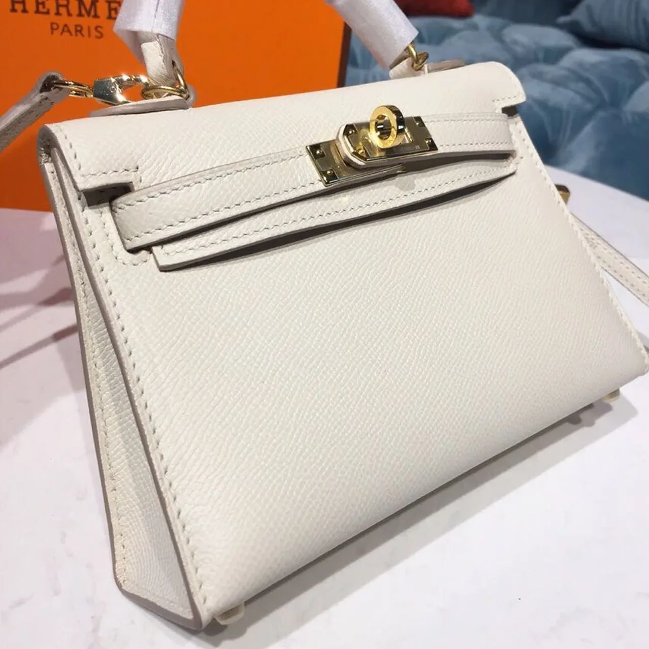 Hermes Mini Kelly White Gold Toned Hardware / Hermes Mini Kelly White Gold Toned Hardware /