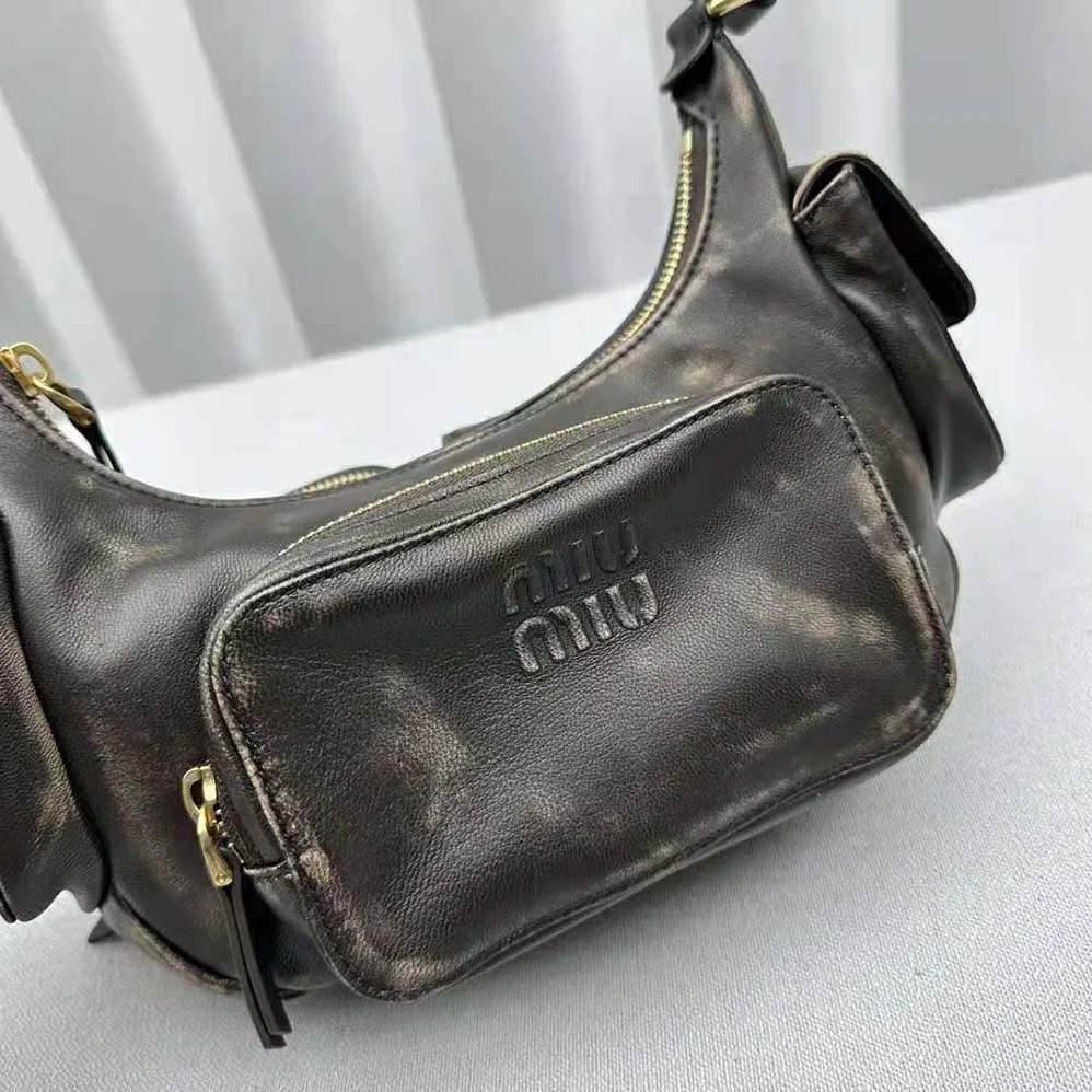 Miu Miu Nappa Leather Pocket Bag for Women in Black
