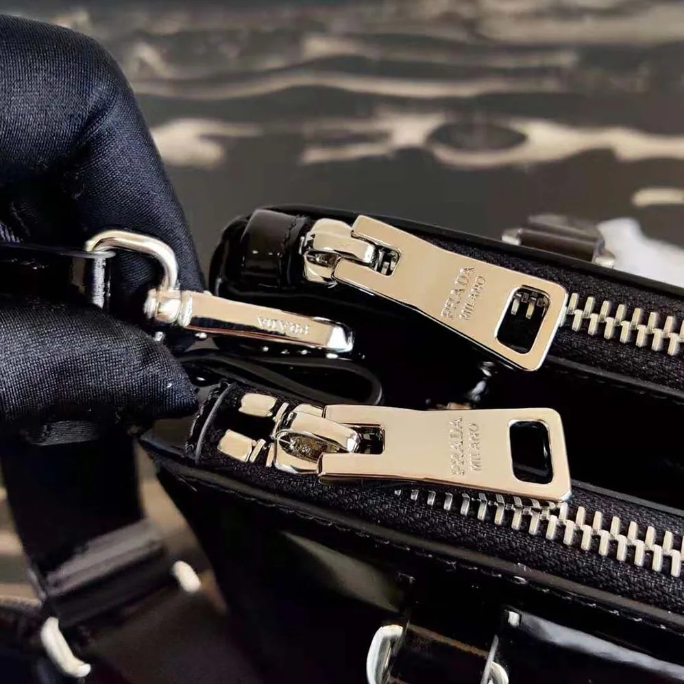 Prada Galleria Brushed Leather Small Bag for Women in Black Prada Galleria Brushed Leather Small Bag for Women in Black