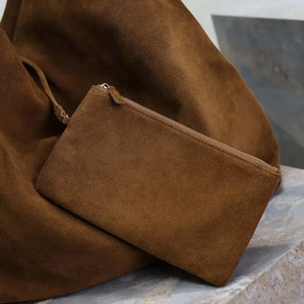 Saint Laurent YSL Amalia In Suede for Women in Brown