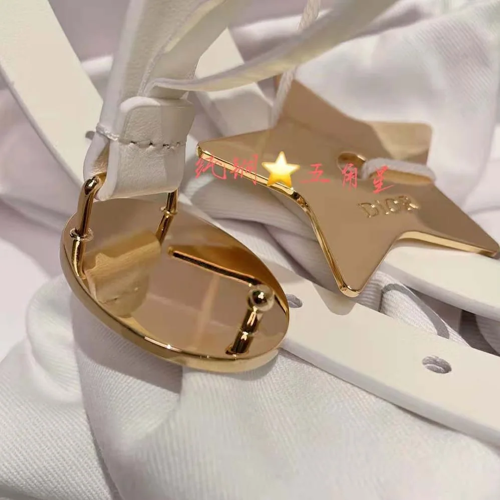 Dior Teddy-D Belt Smooth Calfskin-15 MM for Women in White