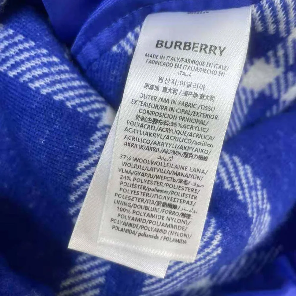Burberry Check Fleece Hoodie for Women in Blue Burberry Check Fleece Hoodie for Women in Blue