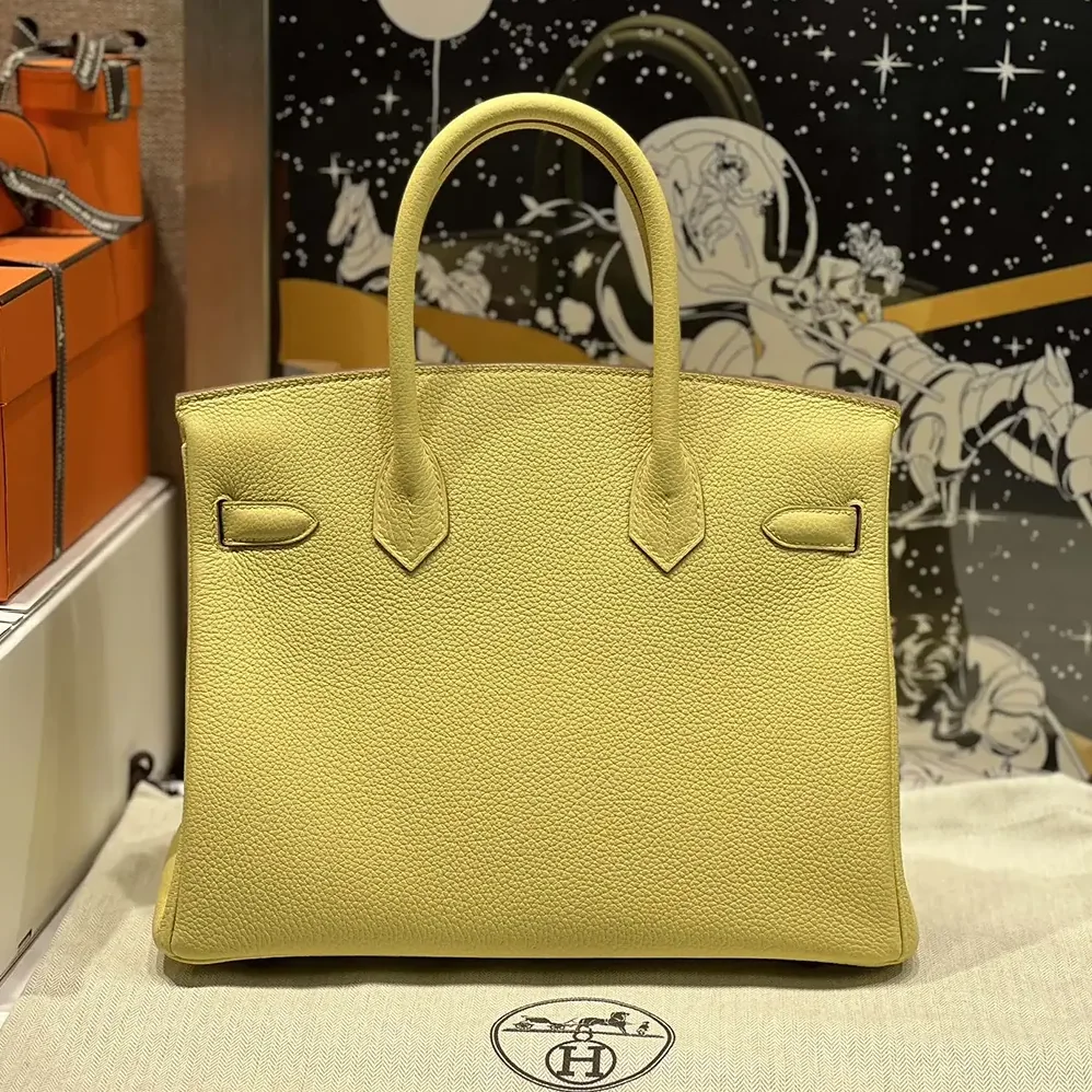 Hermes Birkin 30 Bag in Epsom Leather with Silver Hardware in Yellow/Silver Hermes Birkin 30 Bag in Epsom Leather with Silver Hardware in Yellow/Silver