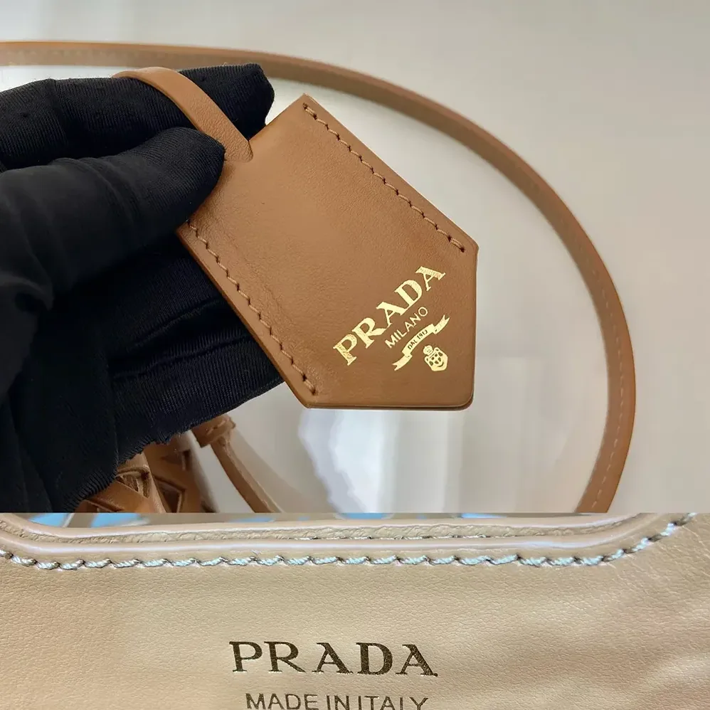 Prada Panier Leather Mini-bag with Cut-out Motif for Women in Brown Prada Panier Leather Mini-bag with Cut-out Motif for Women in Brown