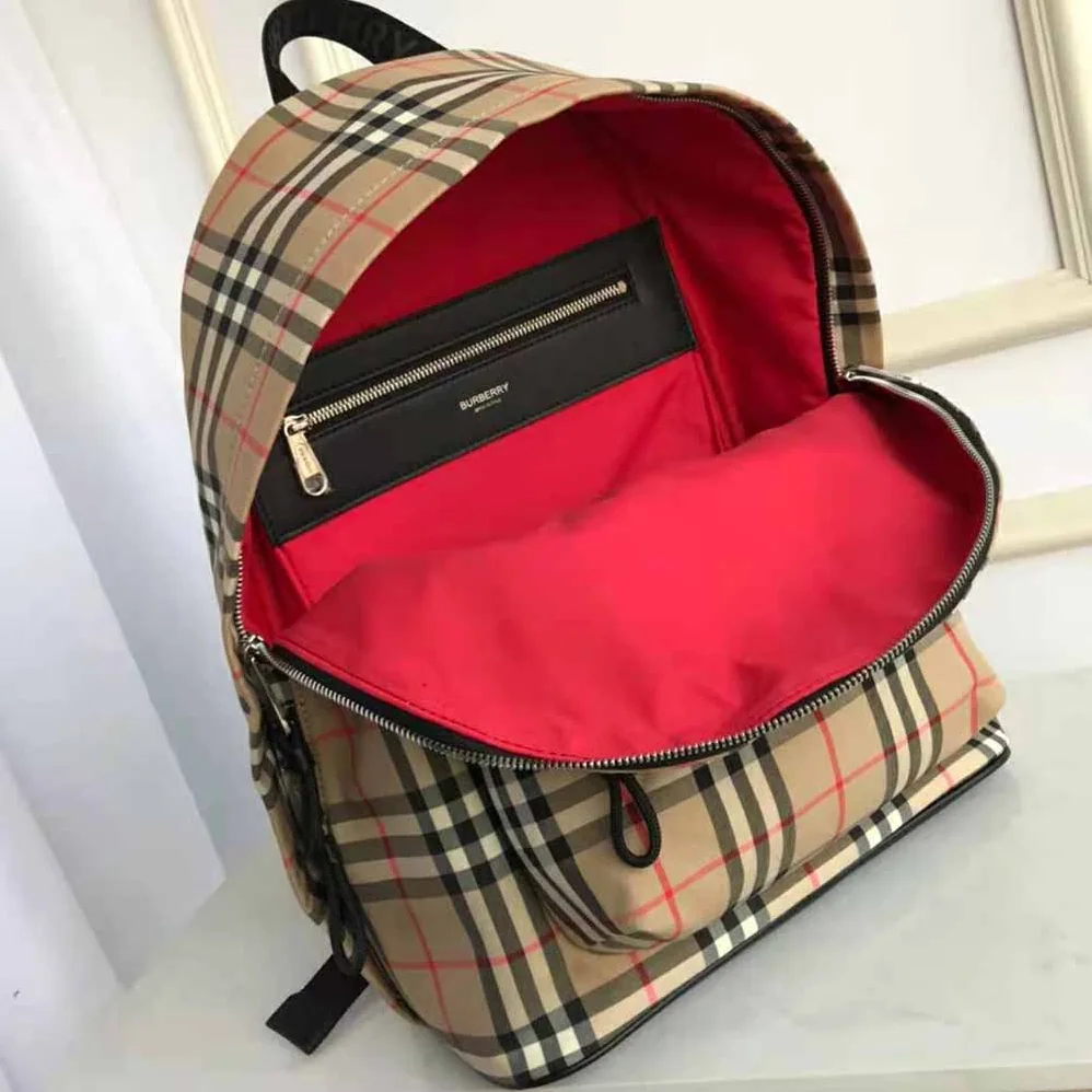 Burberry Vintage Check Nylon Backpack for Men in Brown Burberry Vintage Check Nylon Backpack for Men in Brown