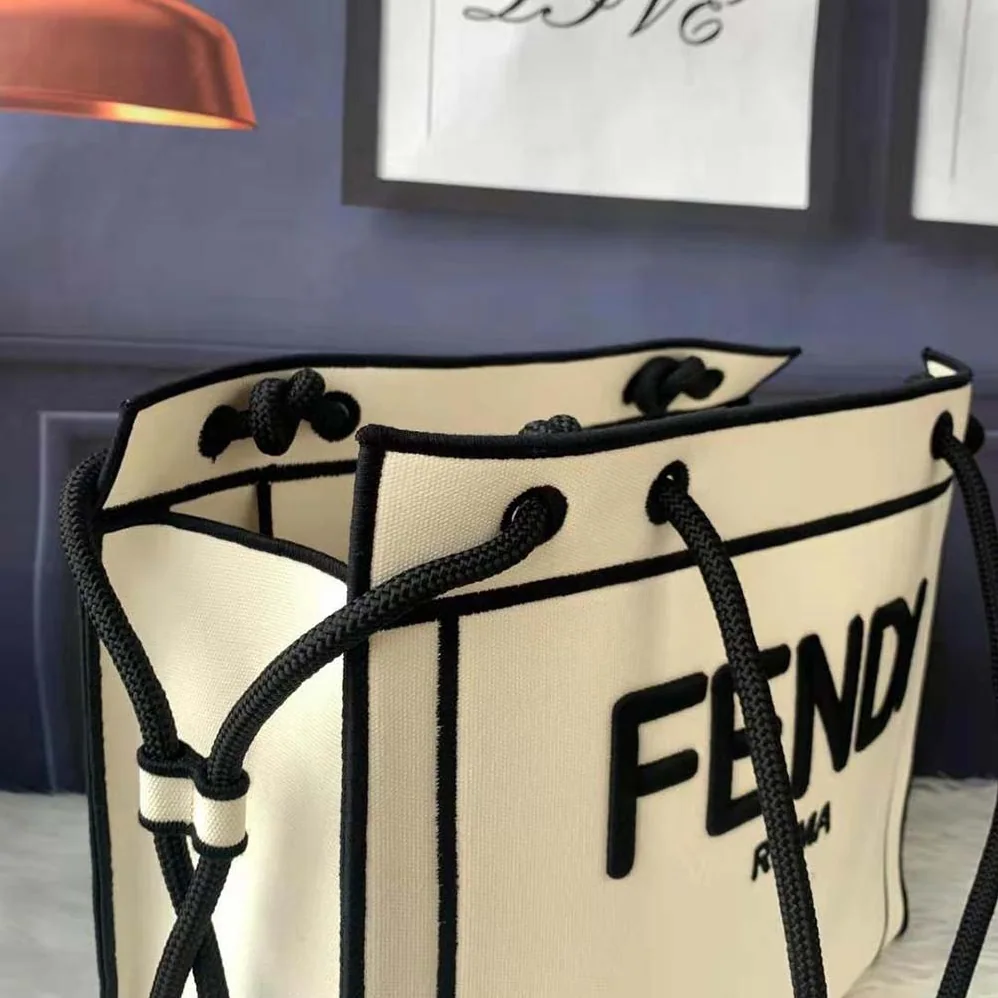 Fendi Medium Fendi Roma Shopper Undyed Canvas Shopper Bag for Women