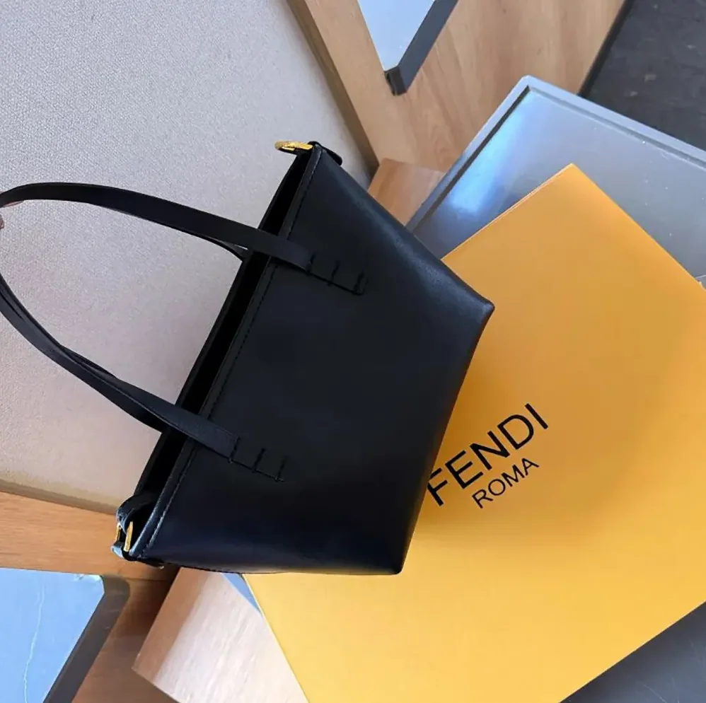 Fendi Ubisex Roll Mini Lunar New Year Black Leather Mini in bag
