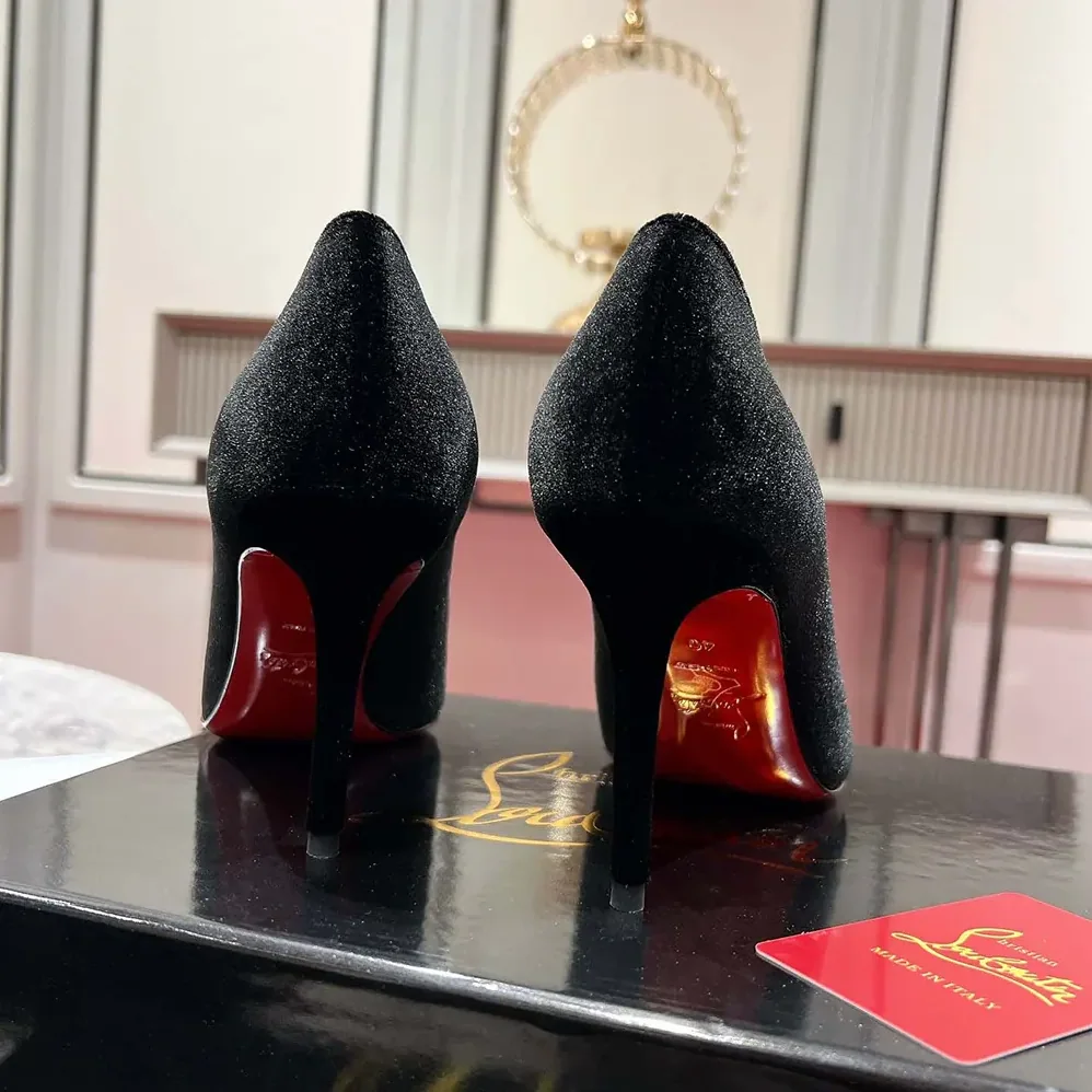 Christian Louboutin Kate 85 mm Pumps Veau Velours for Women in Black Christian Louboutin Kate 85 mm Pumps Veau Velours for Women in Black
