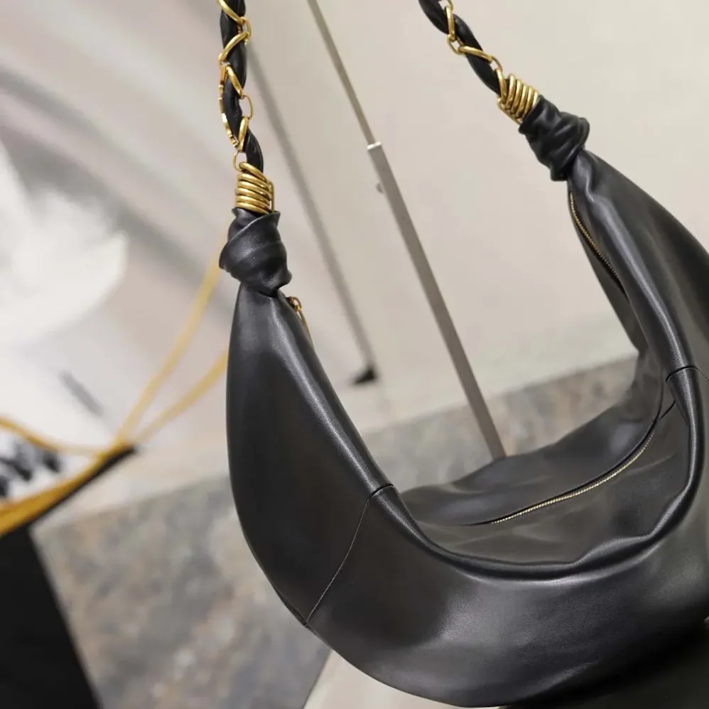 Saint Laurent YSL Amalia Small Hobo In Lambskin for Women in Black