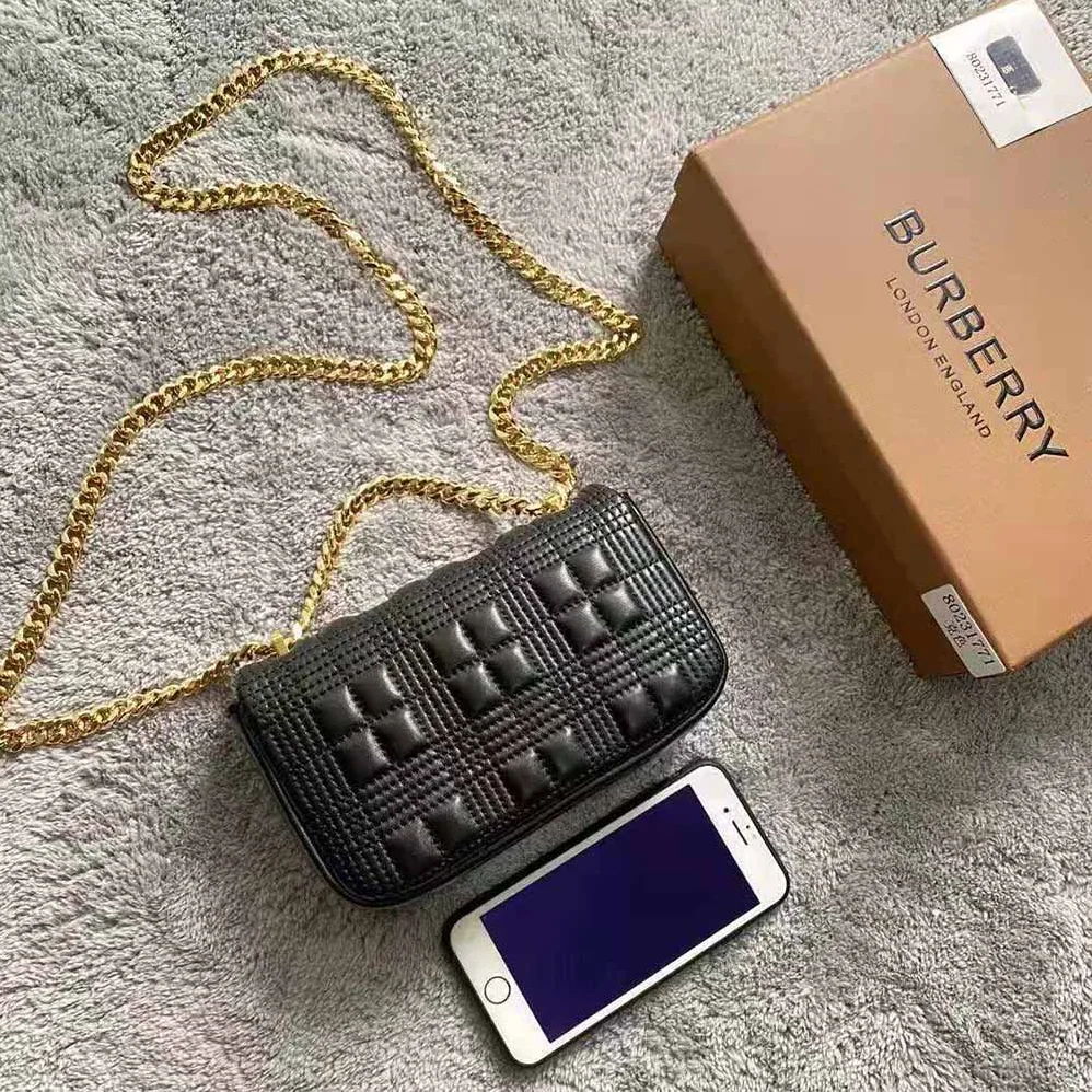 Burberry Mini Quilted Lambskin Lola Bag for Women in Black Burberry Mini Quilted Lambskin Lola Bag for Women in Black