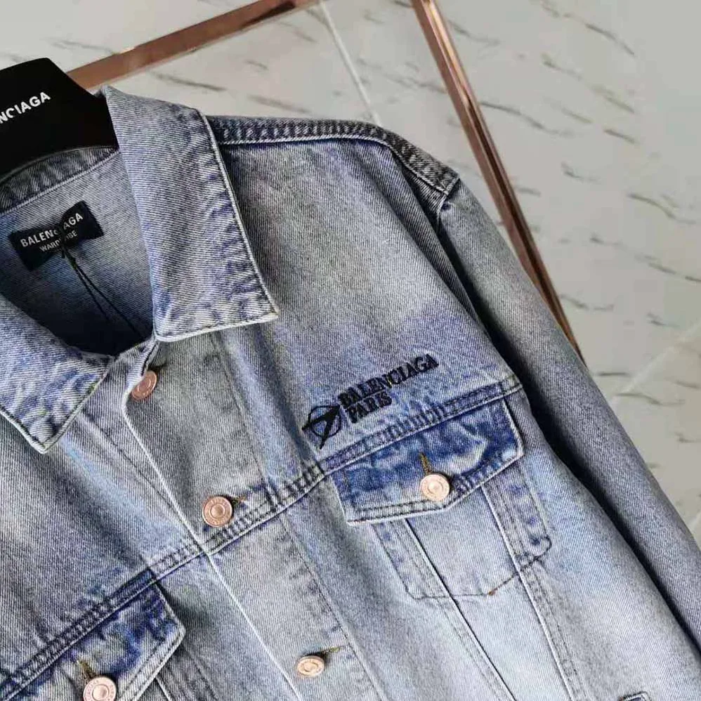 Balenciaga Corporate Large Fit Jacket in Indigo for Women Balenciaga Corporate Large Fit Jacket in Indigo for Women