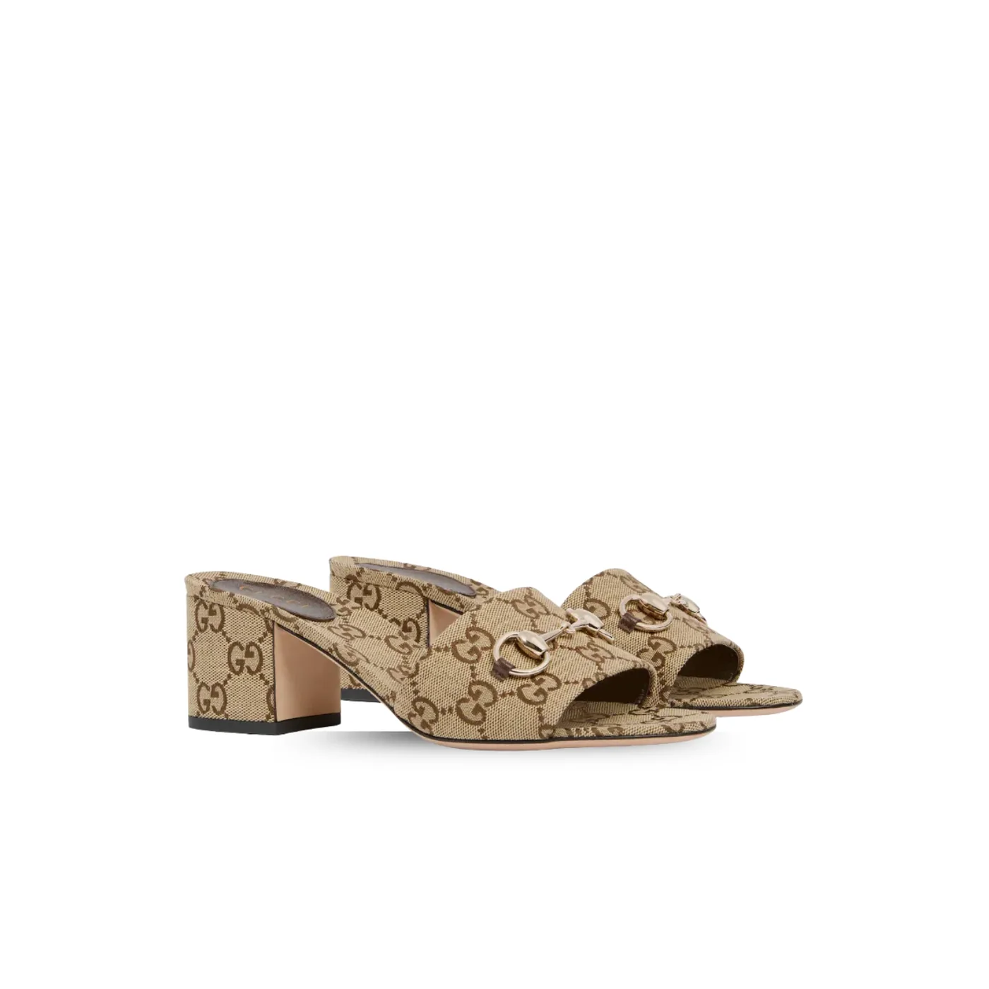 Gucci Horsebit Slide Sandals Camel in Dark Brown