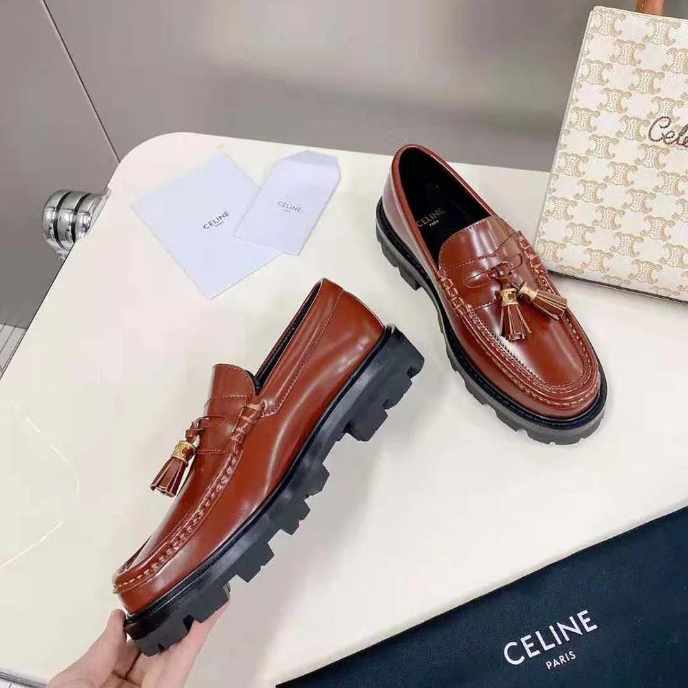 Celine Margaret Loafer with Tassels in Polished Bull for Women Celine Margaret Loafer with Tassels in Polished Bull for Women