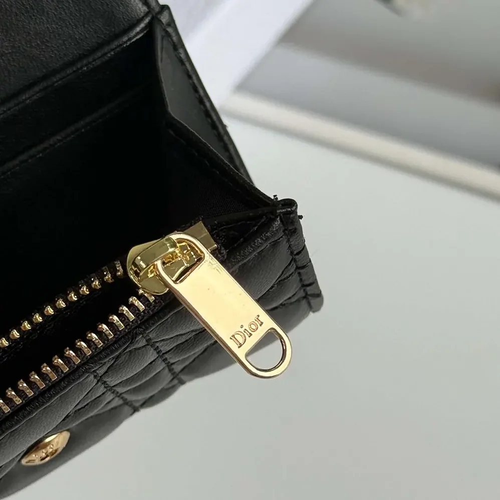 Dior Lady Dior Glycine Wallet Black Cannage Lambskin for Women Dior Lady Dior Glycine Wallet Black Cannage Lambskin for Women