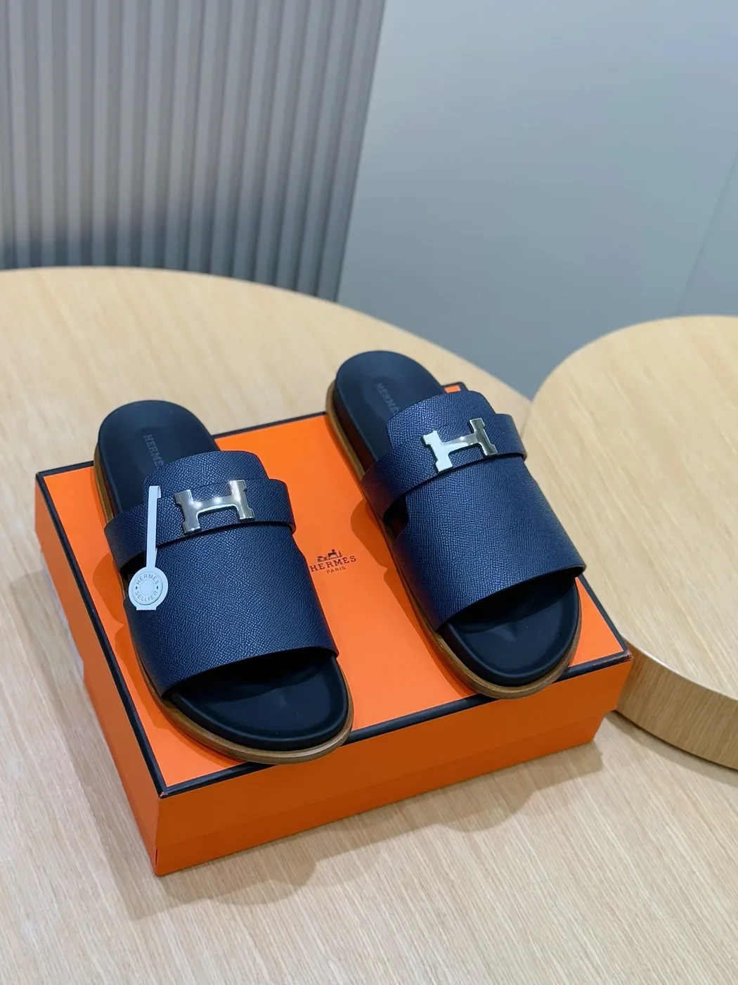 Hermes Jaures Sandals Navy Blue Hermes Jaures Sandals Navy Blue