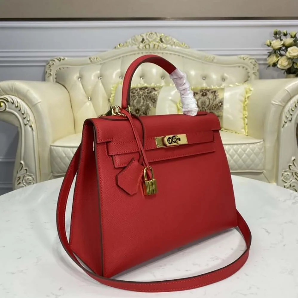 Hermes Kelly Bag 28 Epsom Leather for Women in Red