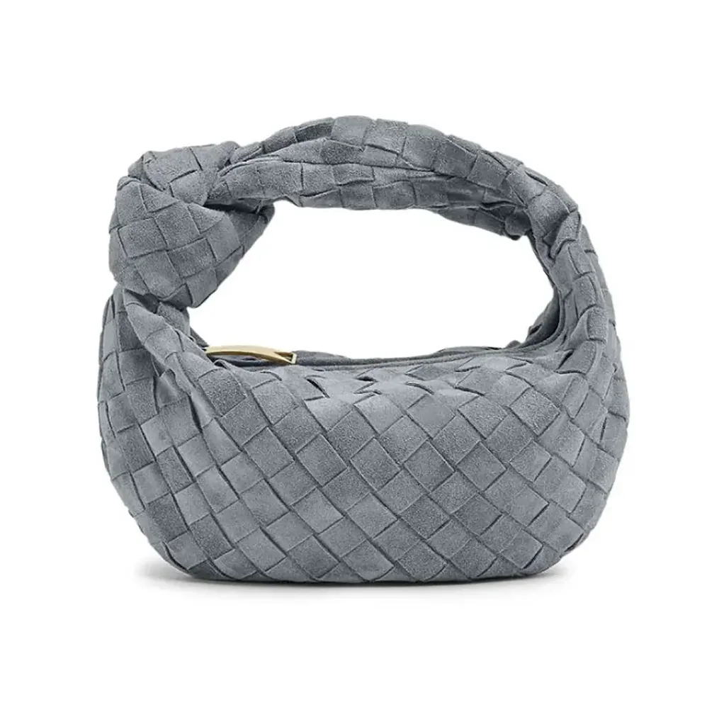 Bottega Veneta Mini Jodie in Intrecciato Suede for Women in Silver