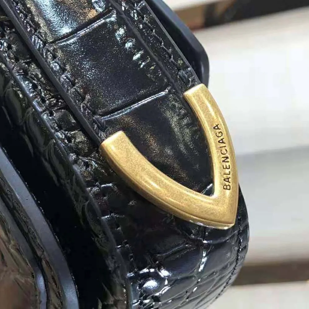 Balenciaga Ghost Sling Bag in Black Crocodile Embossed Calfskin for Women Balenciaga Ghost Sling Bag in Black Crocodile Embossed Calfskin for Women
