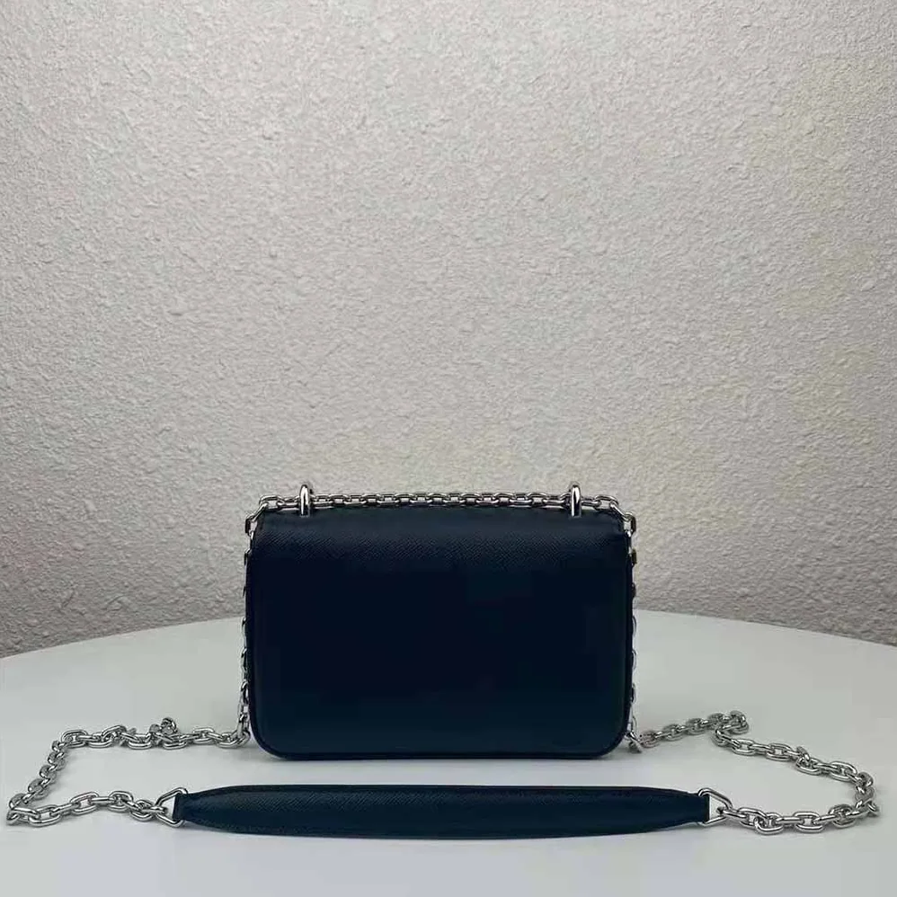 Prada Nylon and Saffiano Leather Shoulder Bag for Women in Black