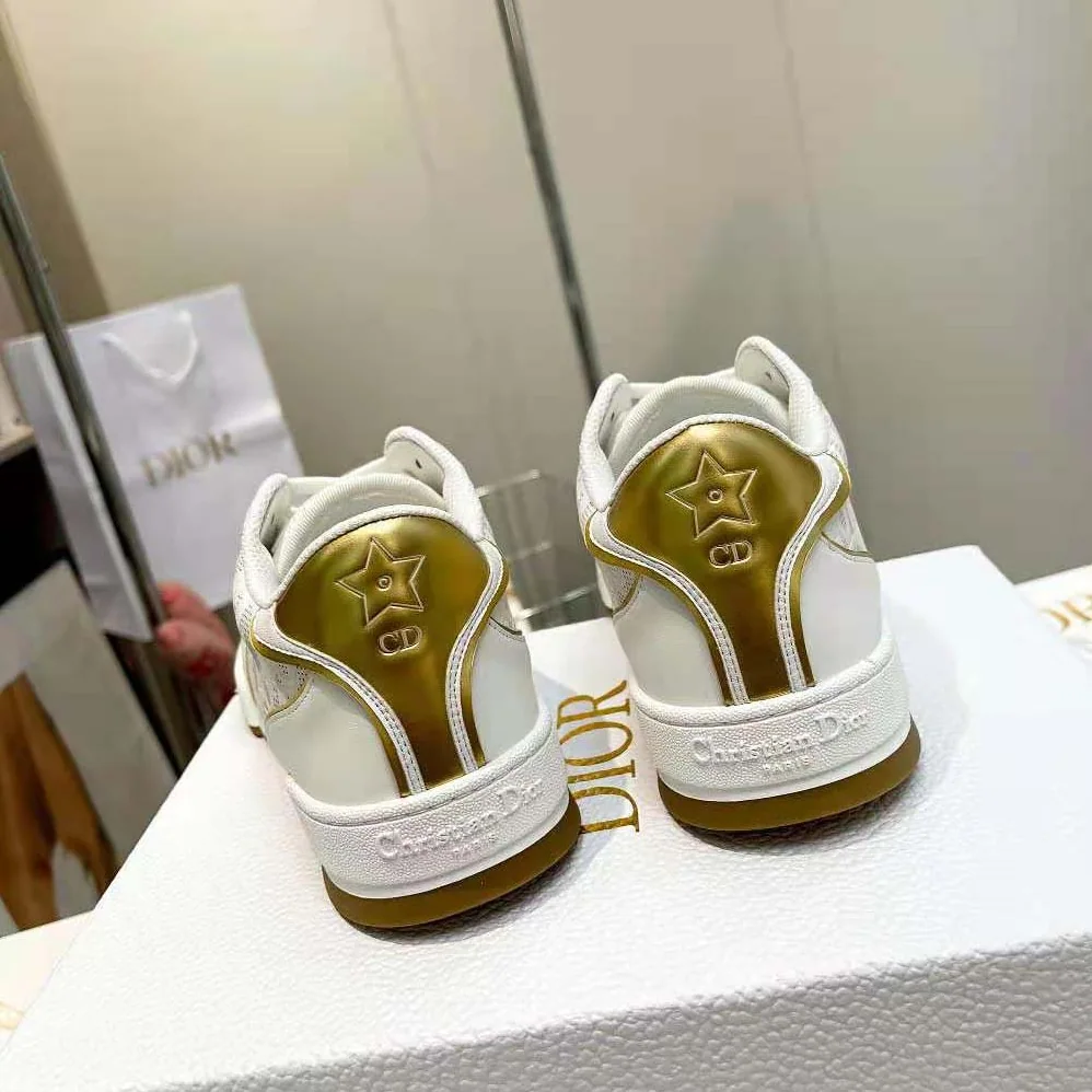 Dior One Sneaker White and Gold-Tone Dior Oblique Perforated Calfskin for Unisex Dior One Sneaker White and Gold-Tone Dior Oblique Perforated Calfskin for Unisex